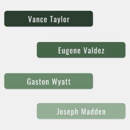 Grönt Plantor Färg vattentäta Namn-etiketter Klistermärke