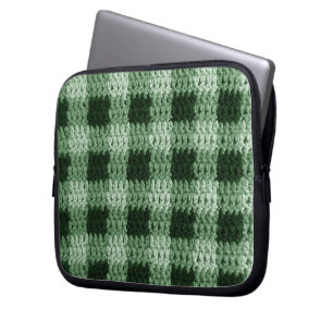 Grönt Play Artisan Crochet Print Electronics Bag Laptop Fodral