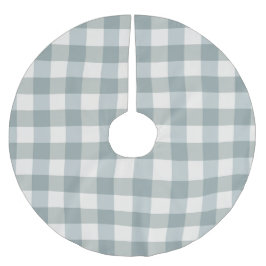 Grönt Play Gingham Land Farmhouse Simple Julgransmatta Borstad Polyester