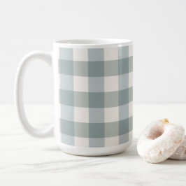 Grönt Play Gingham Land Farmhouse Simple Kaffemugg