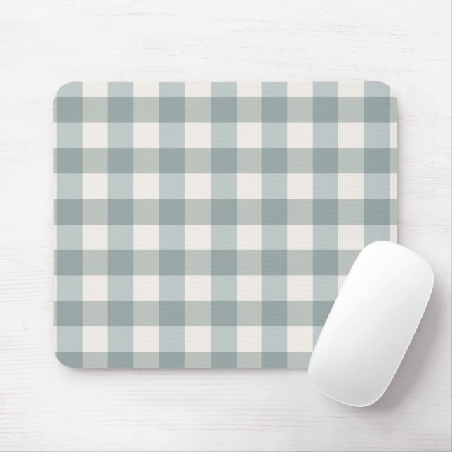 Grönt Play Gingham Land Farmhouse Simple Musmatta (Med mus)