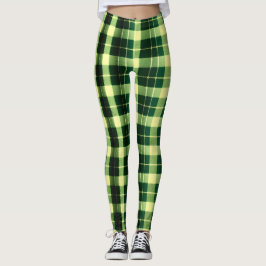 Grönt Play Mesh Geometric Mönster Leggings