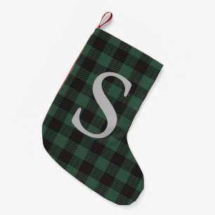 Grönt Play Monogrammed Classic Helgdag Rustic Liten Julstrumpa