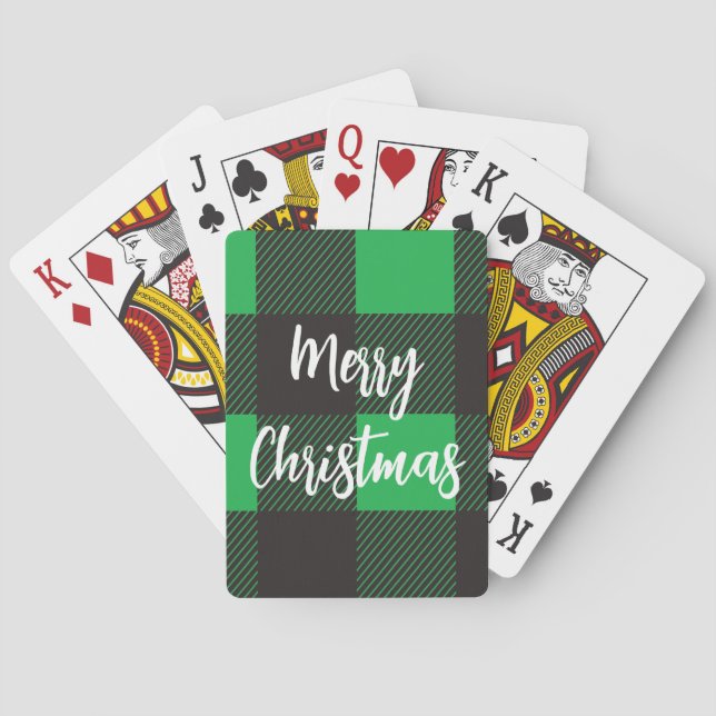 Grönt Play Mönster God jul Casinokort (Baksidan)