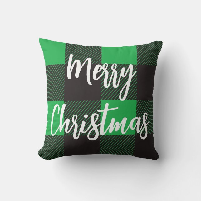 Grönt Play Mönster God jul Kudde (Framsida)