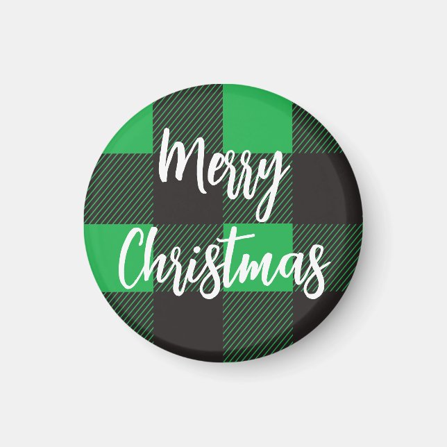 Grönt Play Mönster God jul Magnet (Framsidan)