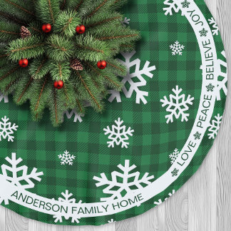 Grönt Play Snowflake Festive Ord jul Julgransmatta Borstad Polyester