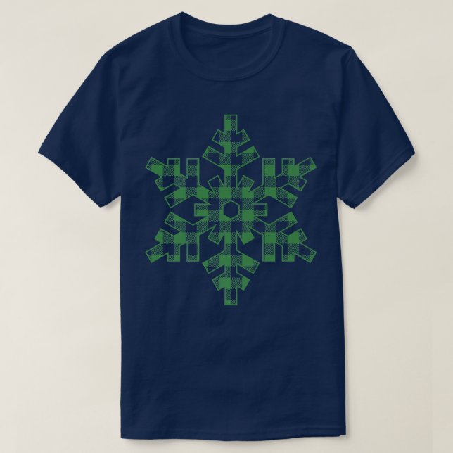 Grönt Play Snowflake T Shirt (Design framsida)