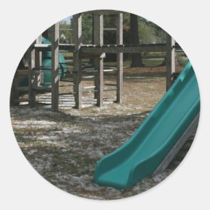 Grönt Playground-bild, trädjungelgym Runt Klistermärke