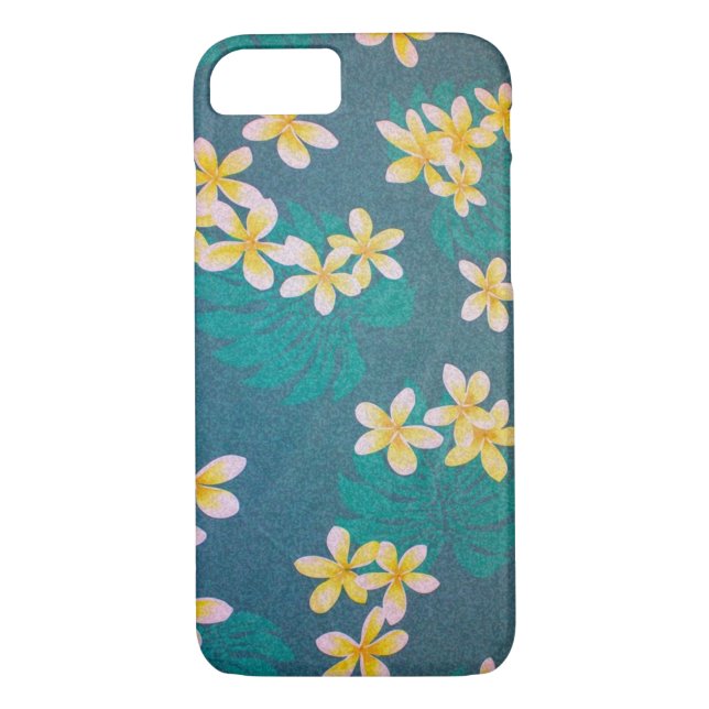 Grönt Plumeria Hawaii Case-Mate iPhone Skal (Baksida)