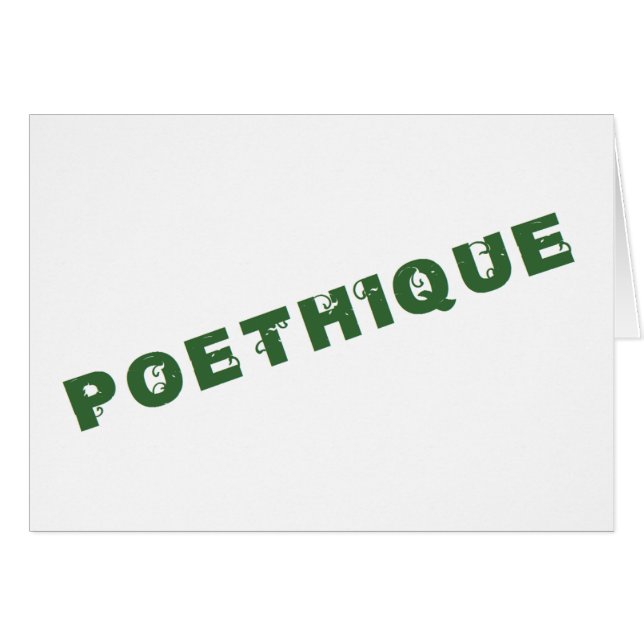 grönt poéthique hälsningskort (Framsidan Horizontal)