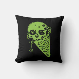 Grönt Poison Ice Cream Cone Dekorativ kudde