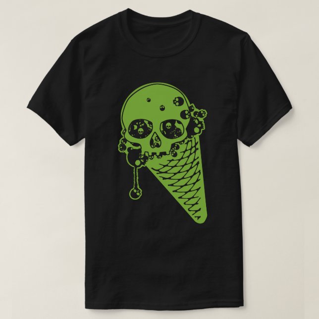 Grönt Poison Ice Cream Cone T-Shirt (Design framsida)
