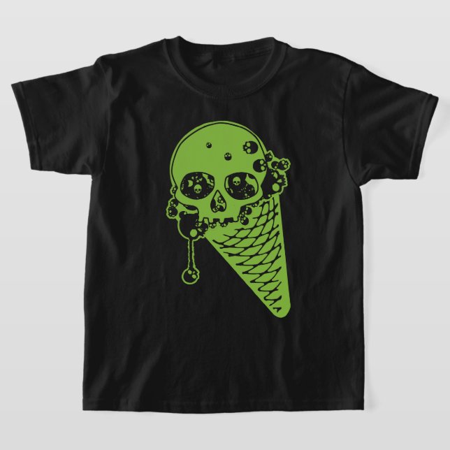 Grönt Poison Ice Cream Cone T-Shirt (Laydown)