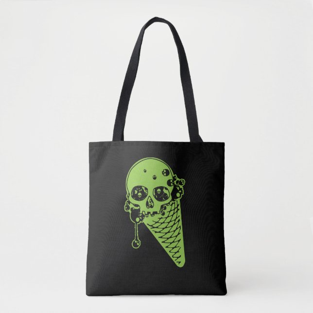 Grönt Poison Ice Cream Cone Tote Bag Tygkasse (Framsida)