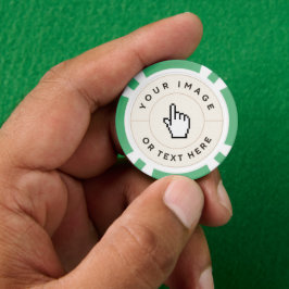 Grönt Poker Chip - Anpassningsbar Lägg till bild/t Poker Marker