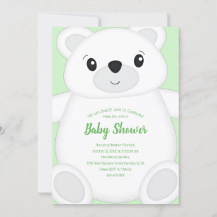 Grönt Polar Bear Baby Shower Inbjudningar