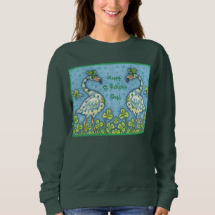 GRÖNT POLKA DOT FLAMINGOS, FUNNY ST. PATRICK'S DAY T SHIRT