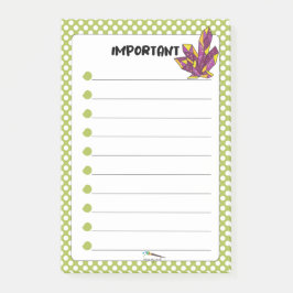 Grönt Polka Dot Red Diamond IMPORTANT Post-it Block