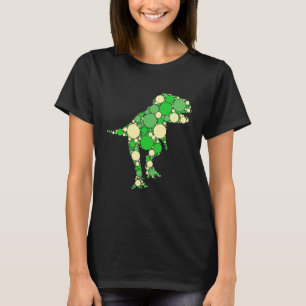 Grönt Polka Dot T Rex Dinosaur dots Internationell Shirt