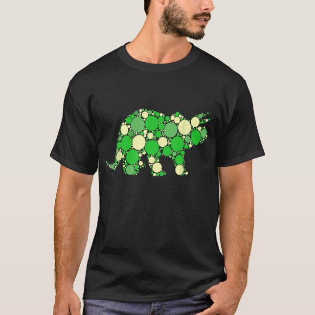 Grönt Polka Dot T Rex Dinosaur tshirt Internationa Shirt (Framsida)