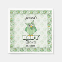 Grönt Polka Dot Uggla Baby Shower Themme