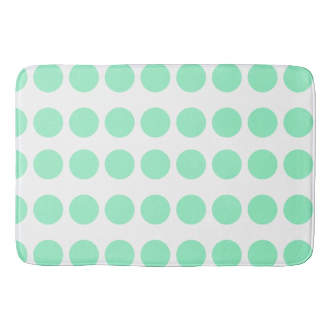 Grönt Polka dots Design Badrumsmatta (Framsidan)