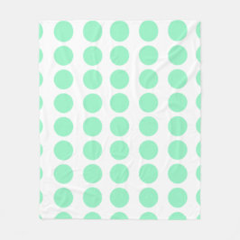 Grönt Polka dots Design Fleecefilt