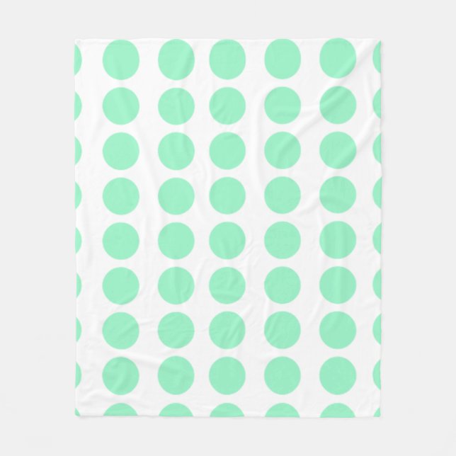 Grönt Polka dots Design Fleecefilt (Framsidan)