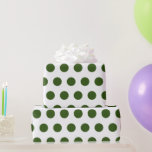 Grönt Polka dots Enkel retro Presentpapper<br><div class="desc">Grönt Polka dots enkel omformning Papper, </div>