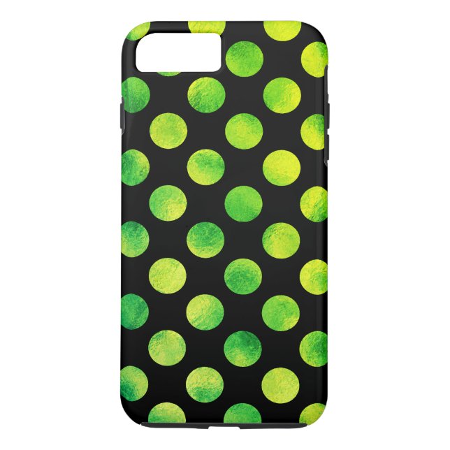 Grönt-Polka dots-inmatad Case-Mate iPhone Skal (Baksida)