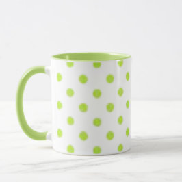 Grönt polka dots kaffe mugg