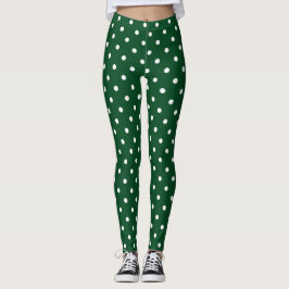 Grönt Polka dots Leggings