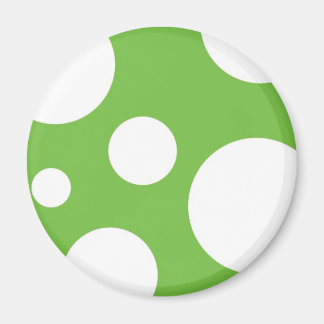 Grönt Polka dots Magnet