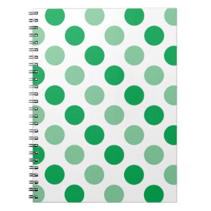 Grönt polka dots mönster anteckningsbok med spiral