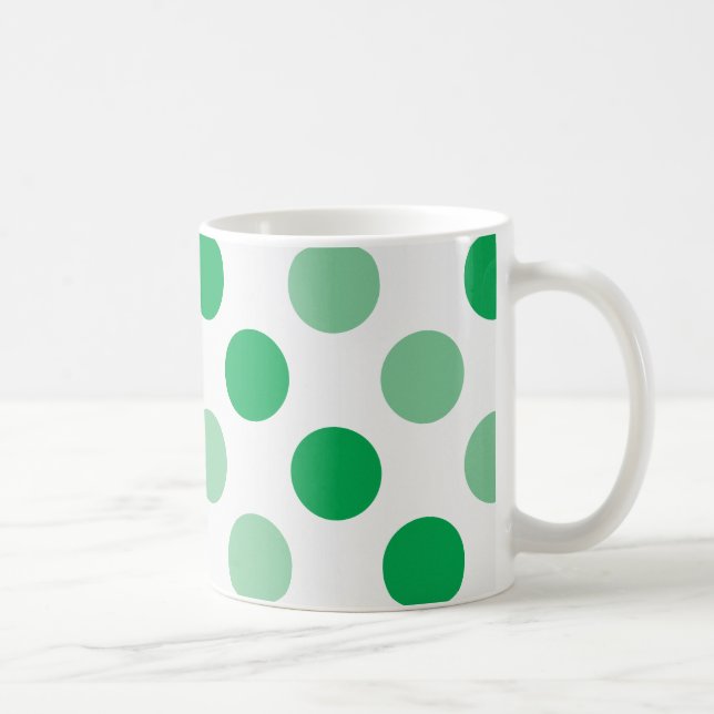 Grönt polka dots mönster kaffemugg (Höger)