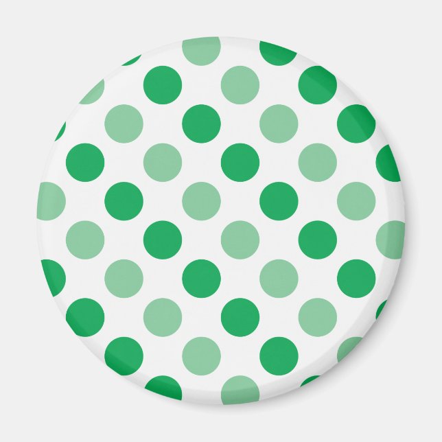 Grönt polka dots mönster magnet (Framsidan)