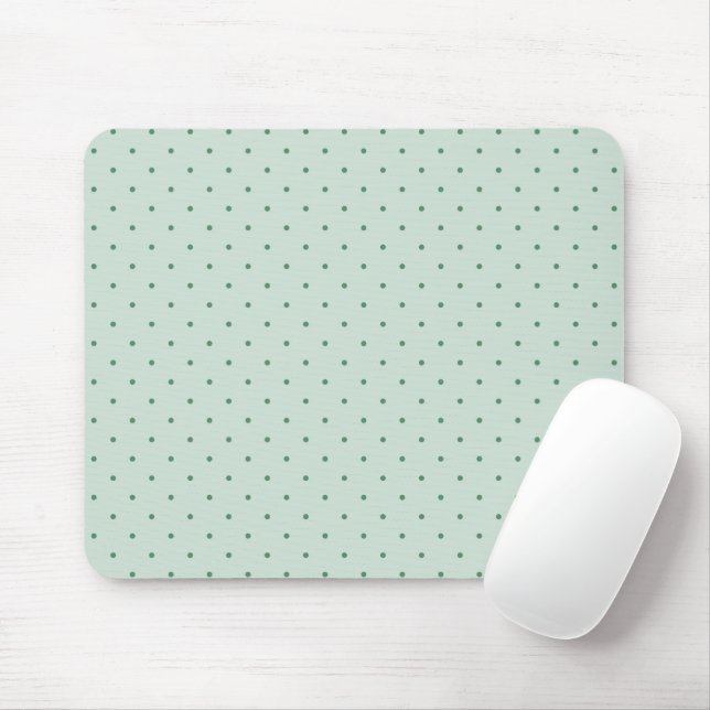 Grönt Polka dots Mönster på Lighter Grönt Musmatta (Med mus)