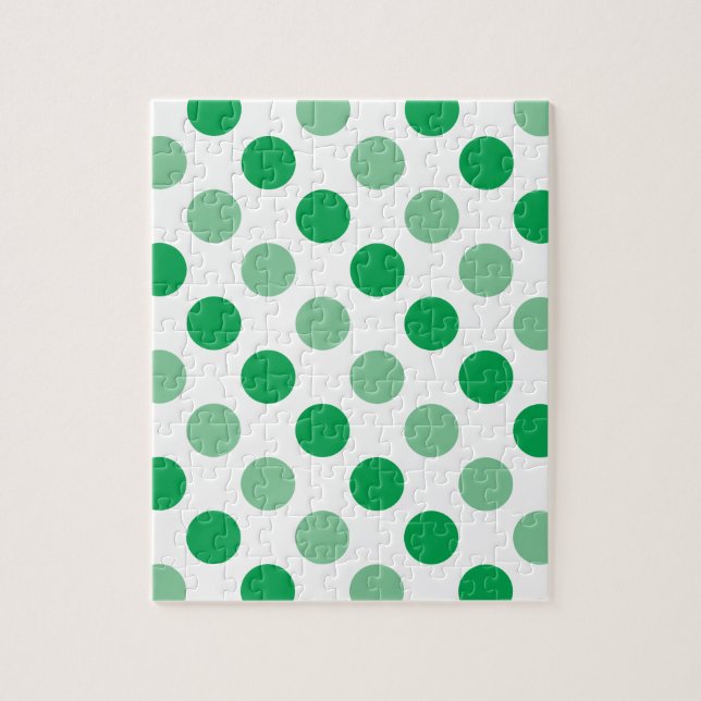 Grönt polka dots mönster pussel (Vertikal)