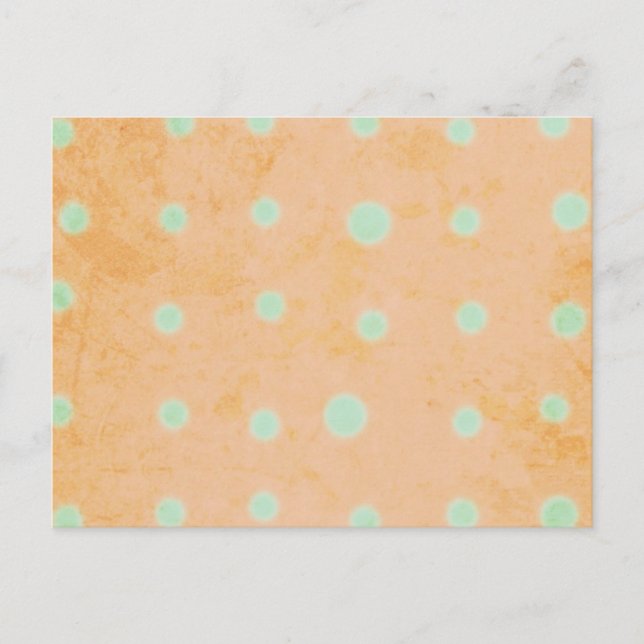 Grönt polka dots Orange Chic Vykort (Framsida)