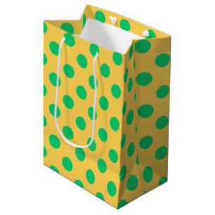 Grönt polka dots på gult
