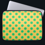 Grönt polka dots på gult laptop sleeve<br><div class="desc">Grönt polka dots på gult</div>
