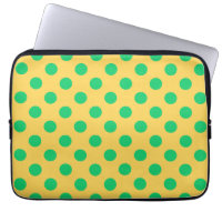 Grönt polka dots på gult