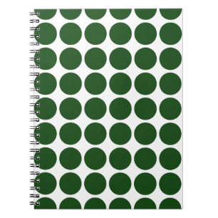 Grönt Polka dots på White Anteckningsbok Med Spiral