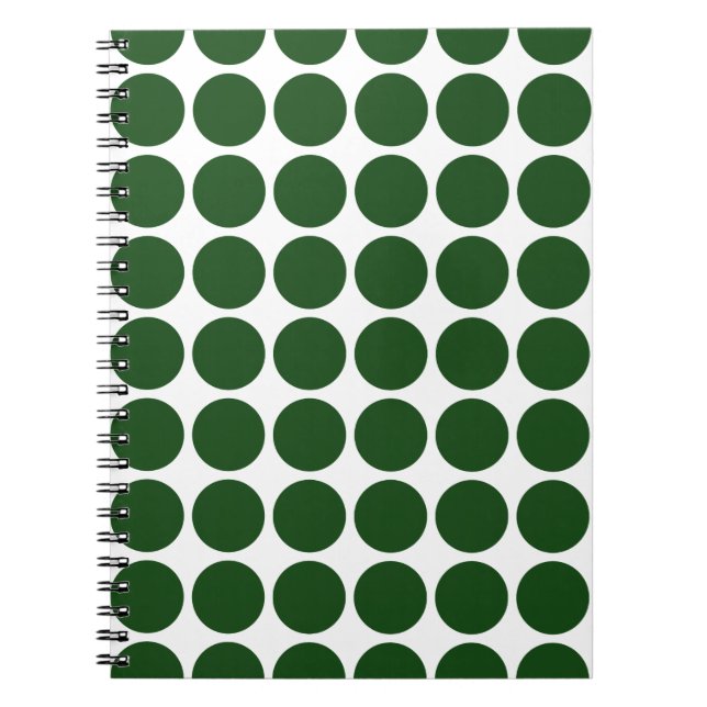 Grönt Polka dots på White Anteckningsbok Med Spiral (Framsidan)