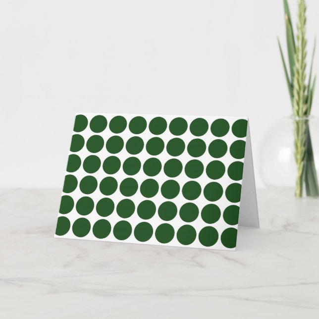 Grönt Polka dots på White Helgkort (Framsida)