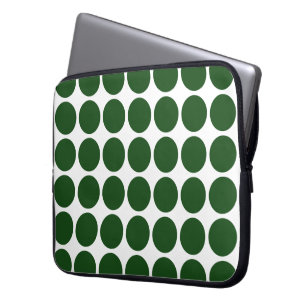 Grönt Polka dots på White Laptop Sleeve