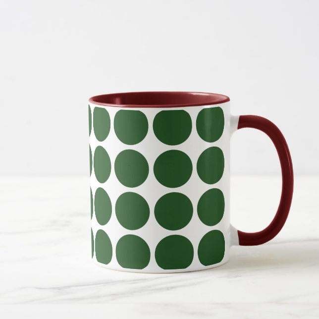 Grönt Polka dots på White Mugg (Höger)