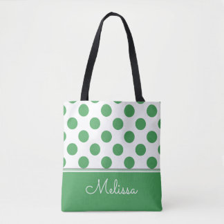 Grönt Polka dots| Personlig Tygkasse