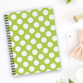 Grönt Polka dots, Polka Dot Mönster, Dit, Dit Anteckningsbok